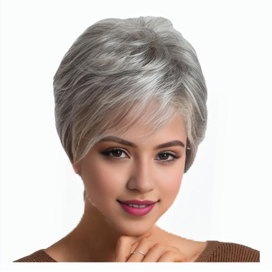 Женский короткий вьющийся парик с челкой, пушистые, естественно выглядящие, шелковистые, из высокотемпературного волокна, женские синтетические волосы Бобо среднего возраста