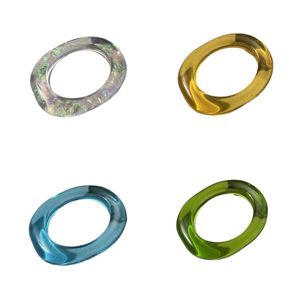 Geometry Transparent Bangle Simple Women Hand Ring Exaggerate Resin Bracelet Ladies Girl