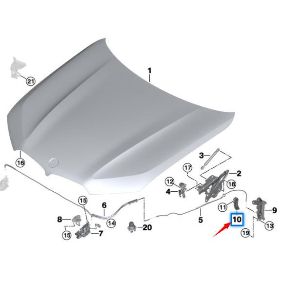 Ручка капота BMW X7 G07/X5 G05 51437479088