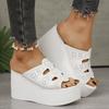 Fashion Hollow Out Wedge Heel Sandals Women Peep Toe Chunky Platform Sandals Woman Summer Anti Slip Thick Bottom Beach Slippers
