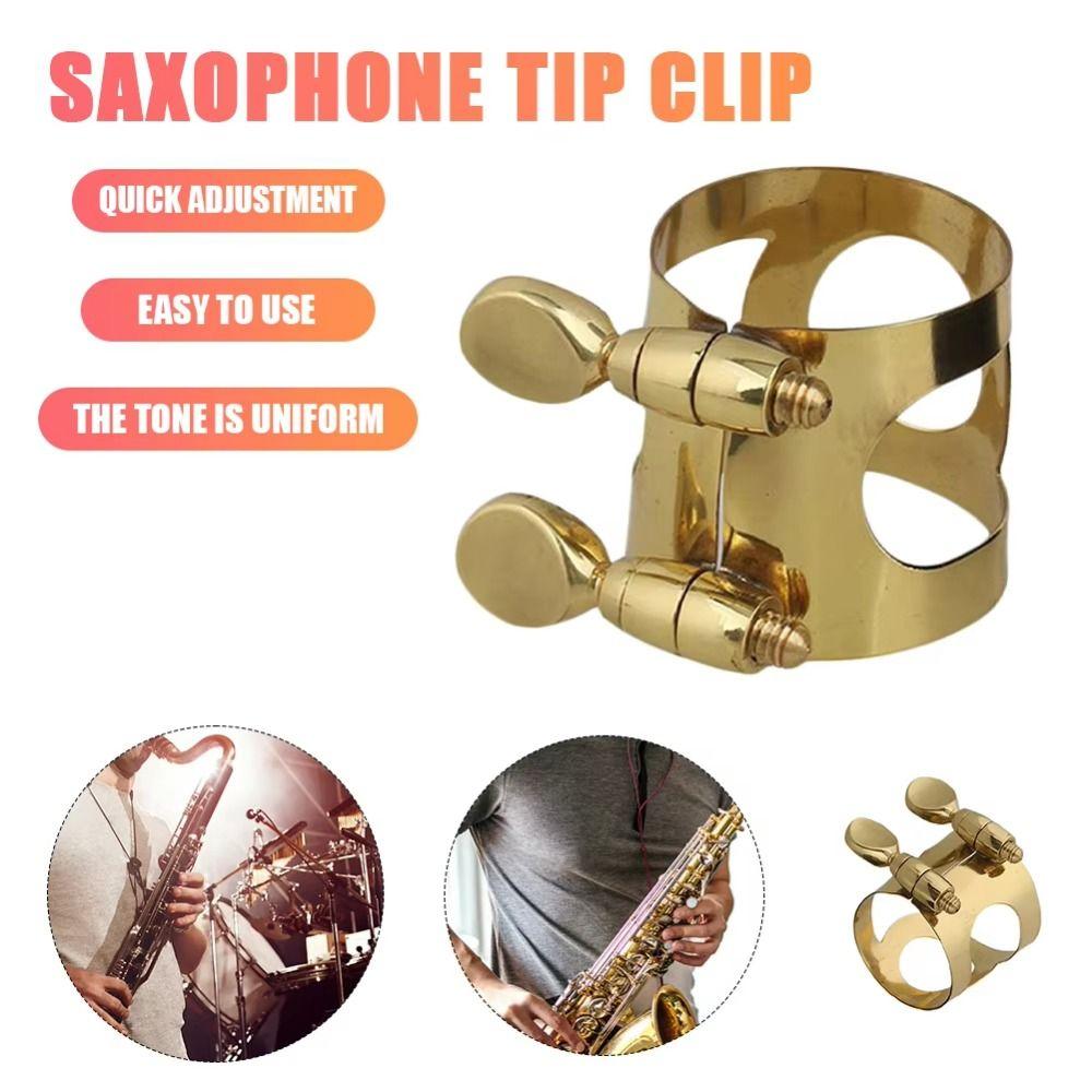 Double Screw Fastening Saxophone Ligature Brass Material Reed Fastener Alto Saxophone