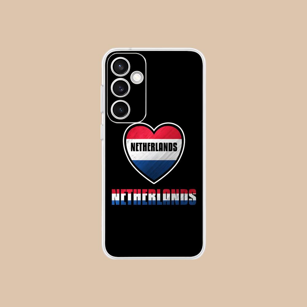 Netherland Dutch Flag Clear Mobile Phone Case for Samsung Galaxy S25 S24 S23 S22 S21Plus FE Ultra Colorful Cover