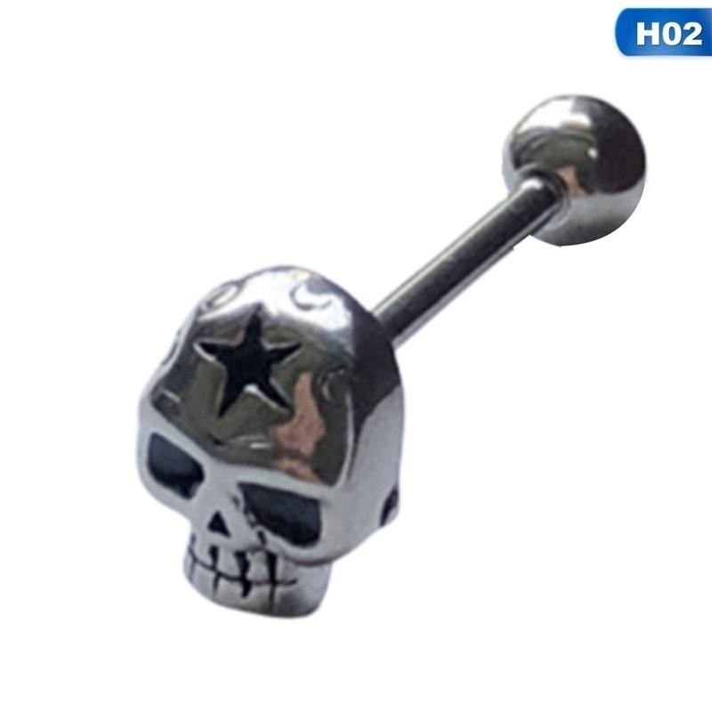 Панк хирургическая сталь 316L средний палец жест/череп язык штанга шпильки пирсинг кольца украшения для тела