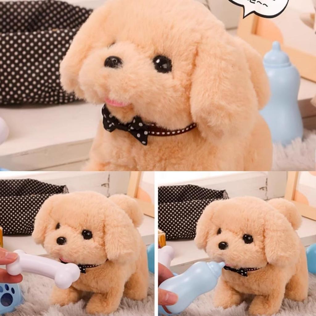 Pop Meow 2025 New Simulation Pet Dog Plush Toy, Interactive Robot Toy Multifunctional Educational Toy with Voice and Action Functions, Role-Playing