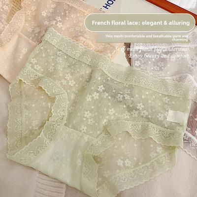 Женские летние тонкие кружевные трусики из сетки-пузырьков, удобные и дышащие