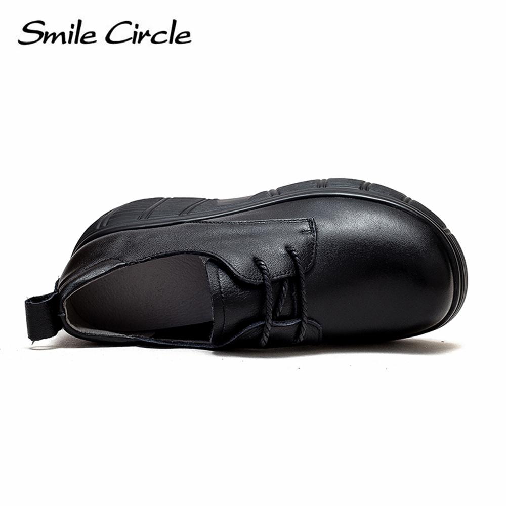 Лоферы из натуральной кожи с низким берцем, туфли на плоской подошве со шнуровкой и толстой подошвой, модный дизайн, повседневная женская обувь