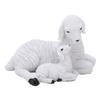 Sheep Figurines Rustic Style Distressed Look Resin Material Decorative White Lamb Ornament for Farm
