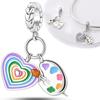 Шармы Медь Радуга Сердцевидная Палетка Подвески Подходят Шармы Plata Оригинальный Браслет Бусины Женские Украшения Изготовление Своими Руками