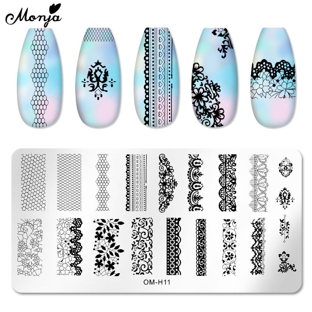 monja 6 стилей нейл-арт штамповочная пластина бабочка цветок растение любовь сердце штамп шаблоны пластины печать трафарет DIY маникюрные инструменты
