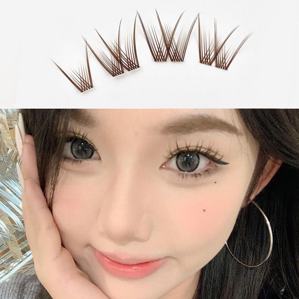 Fox Eye Effect Glue-free False Eyelashes Press on Segmented Eyelashes DIY Eyelash Extension