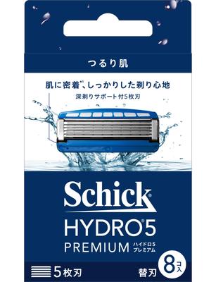 Сменные лезвия Hydro Schick Hydro 5 Premium Smooth Skin с защитой Skin Guard 5 лезвий, зеленые (8 шт.)