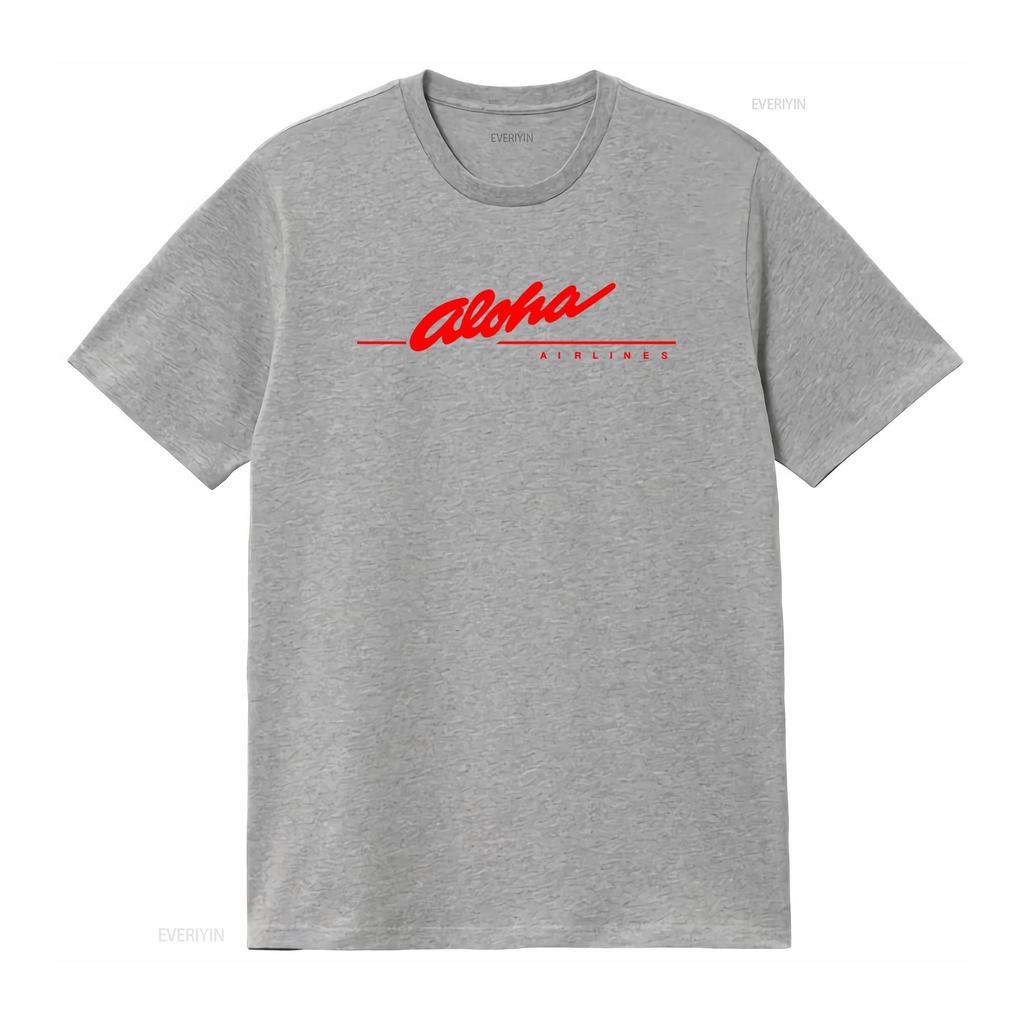 Aloha Airlines Retro Red Logo T Shirt Authentic Hawaiian Airline Design In Sky Blue Cotton Vintage Versatile Graphic