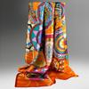 Women 100% Real Silk Square Scarf Shawls and Wraps Ladies Bandana Vintage Print Bufanda Square Silk Scarf Handkerchief 88*88cm