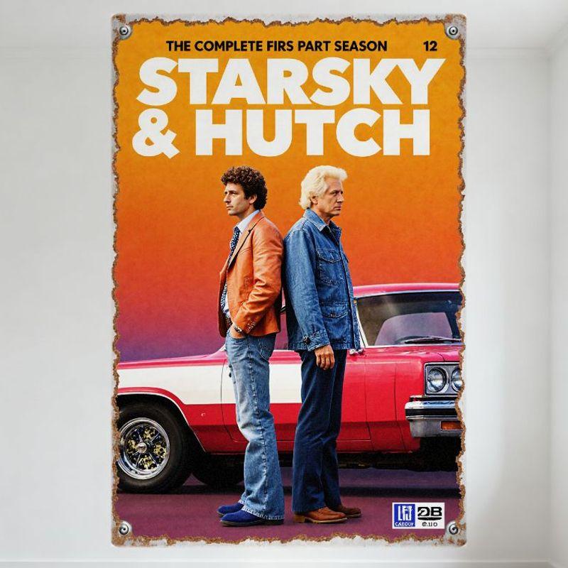 Starsky & Hutch The Complete First Season 12 Retro 1970s Vintage Metal Tin Sign for Home Bar Man Cave Decor