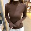 Womens Slim Fit Half Turtleneck Long Sleeve T-Shirt Basic Top Layering Daily Wear
