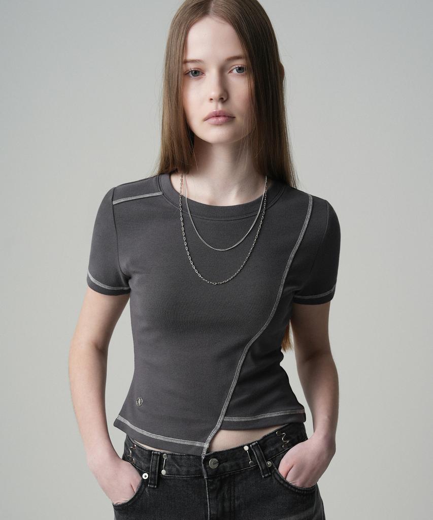 AVANDRESS Ssance Футболка с асимметричной строчкой - 5Цв