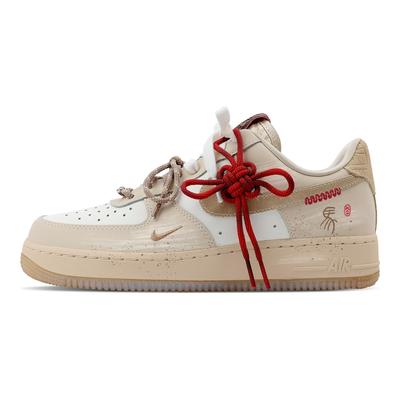 Nike Air Force 1 Лошадь Красная Нить Устойчивые к истиранию Нескользящие Низкие Скейтбордические кроссовки Женские Кремовый HV5990-172(Команда529-)