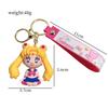 4 Style Anime Sailor Moon Keychain Cartoon Cute Cat Figures Keyring Mars Jupiter Mercury Backpack Car Key Chain Christmas Gifts