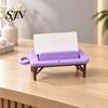 Miniature Spa Furniture Mini Massage Table Business Card Holder, Creative Organizer with U-shaped Headrest Clinic Reception Decor And Towel,