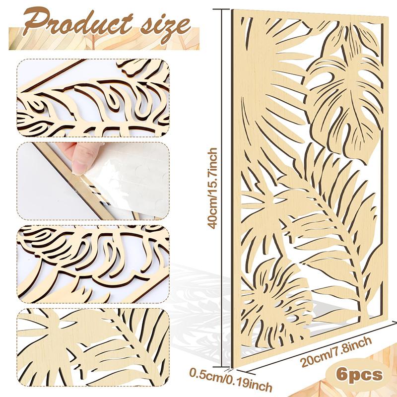 1PC 3D Wooden Palm Leaf Wall Decor Tropical Wall Decor Vintage Wooden Leaf Plant Minimalist