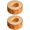 2 Pcs Log Stump Holder Candlesticks Table Centerpiece Tealight Household Wood Wooden Holders for Votive