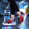 Runaway Shoes Double Wheel Boys Pulley Shoes Luminous Shoes LDE Lights Student Shoes Outdoor Sneakers Collapsible
