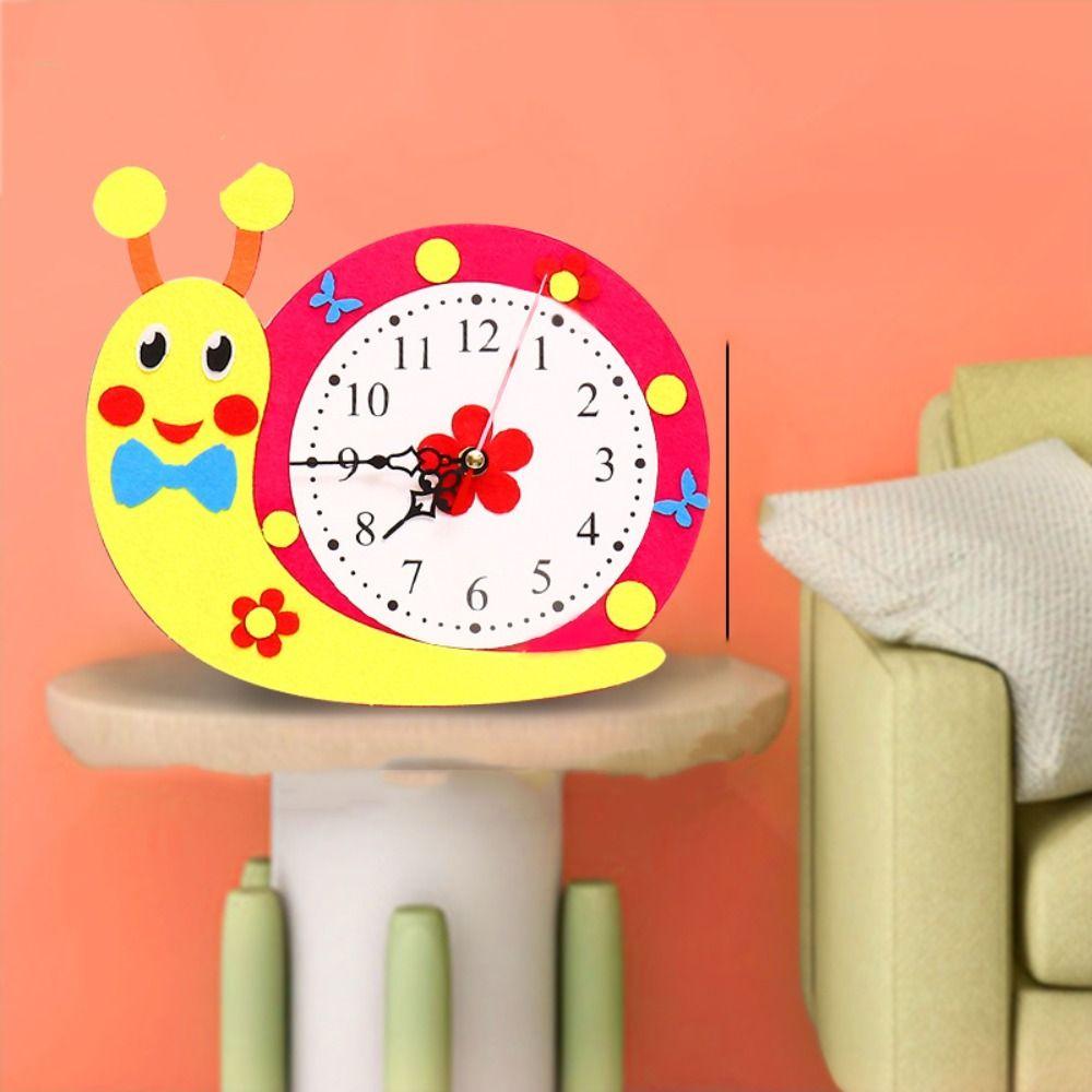 DIY Puzzle DIY Clock Toys Cartoon Clock Time Teaching Aid Cognition Clocks Toys Baby DIY Toys