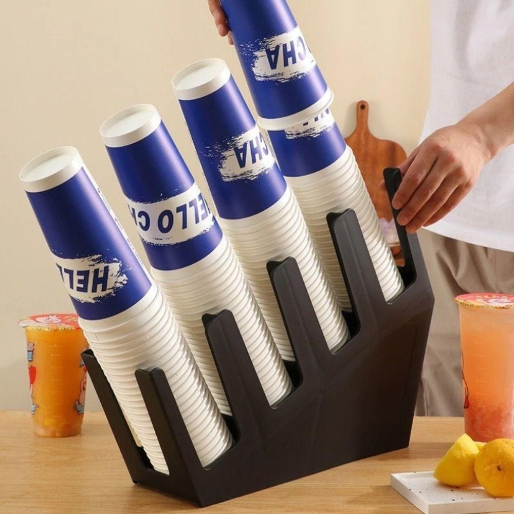 2/4 Grids Disposable Cup Holder Plastic Counter Paper Cup Stand for Coffee Milk Tea Shop Bar