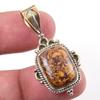 Natural Maryam Jasper 925 Solid Sterling Silver Gift TwoTone Pendant 1.50" B0q16
