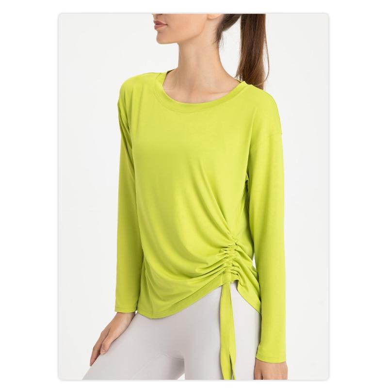 Женский свободный топ с длинным рукавом для занятий йогой