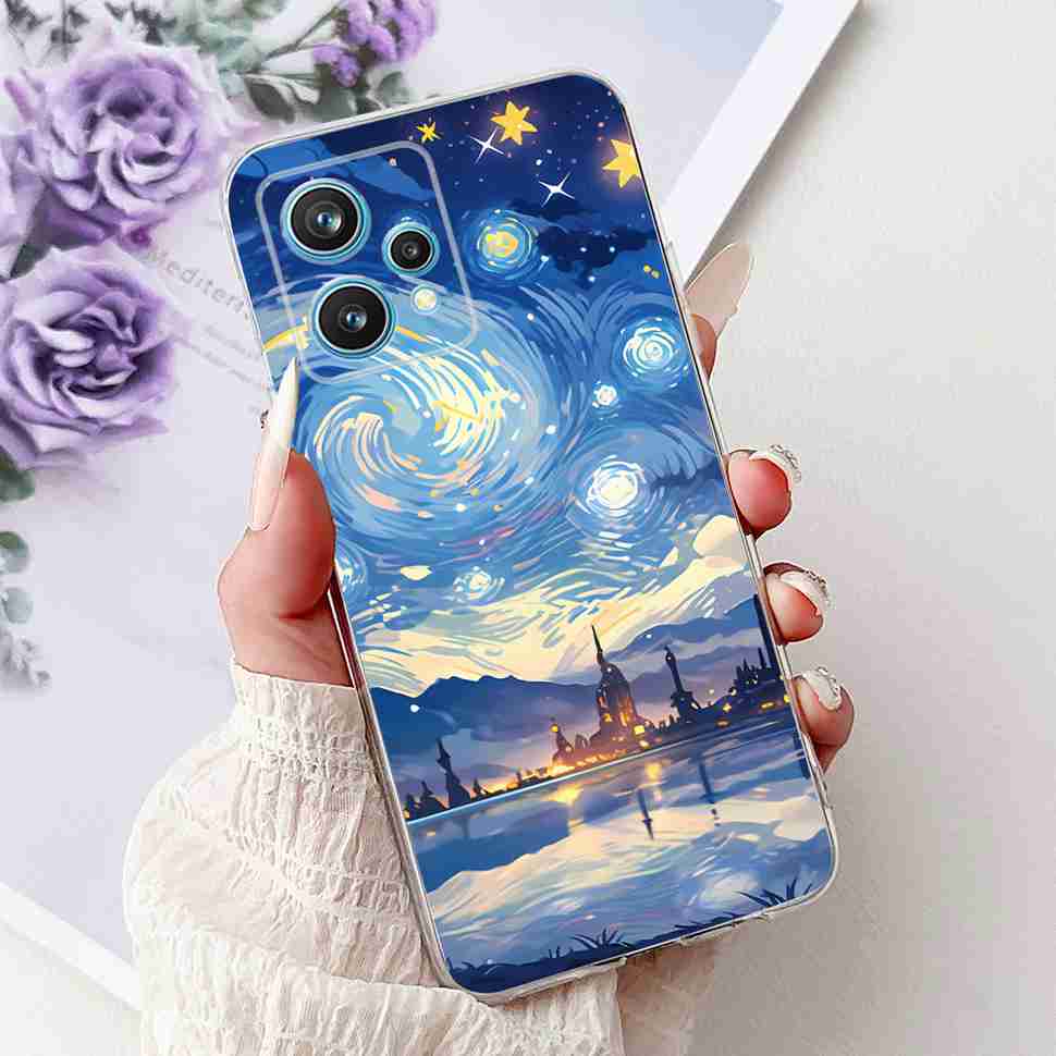 For Oppo Realme 9 Pro+ RMX3392 Case Fashion Painting Soft Silicone Cover For Realme 9Pro Plus RMX3393 6.43" Flower Phone Shell