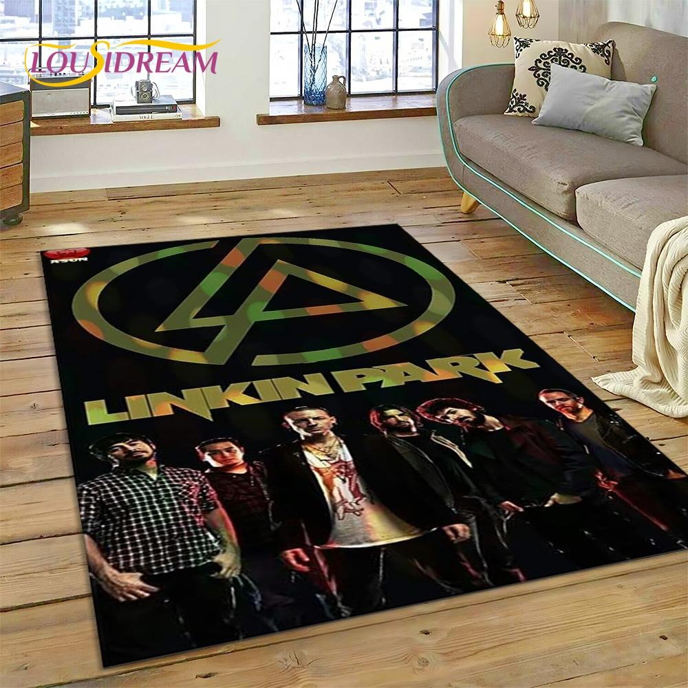 3D Retro Rock Band 3D L-Linkin-Park Rug Carpet for Living Room Bedroom Home Decor,Floor Mat Non-slip Decoration for Sofa Doormat