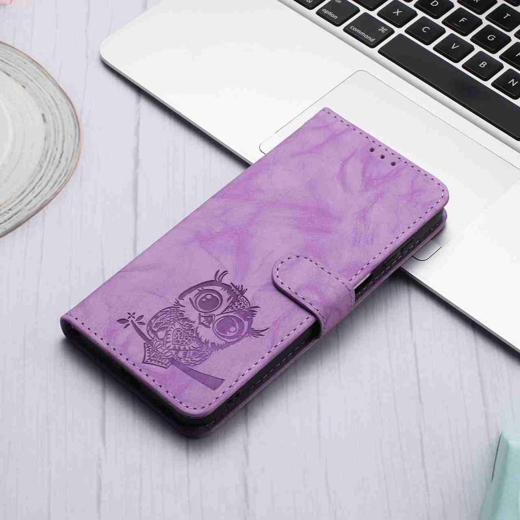 Восьмицветный рельефный чехол-кошелек с совой для Samsung Galaxy A12 A15 A26 S20-S25..., откидной дизайн с отделениями для карт