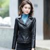 Autumn and Winter New Korean Women's Leather Coat Women's PU Leather Coat Large Motorcycle Leather Jacket Slim Fit