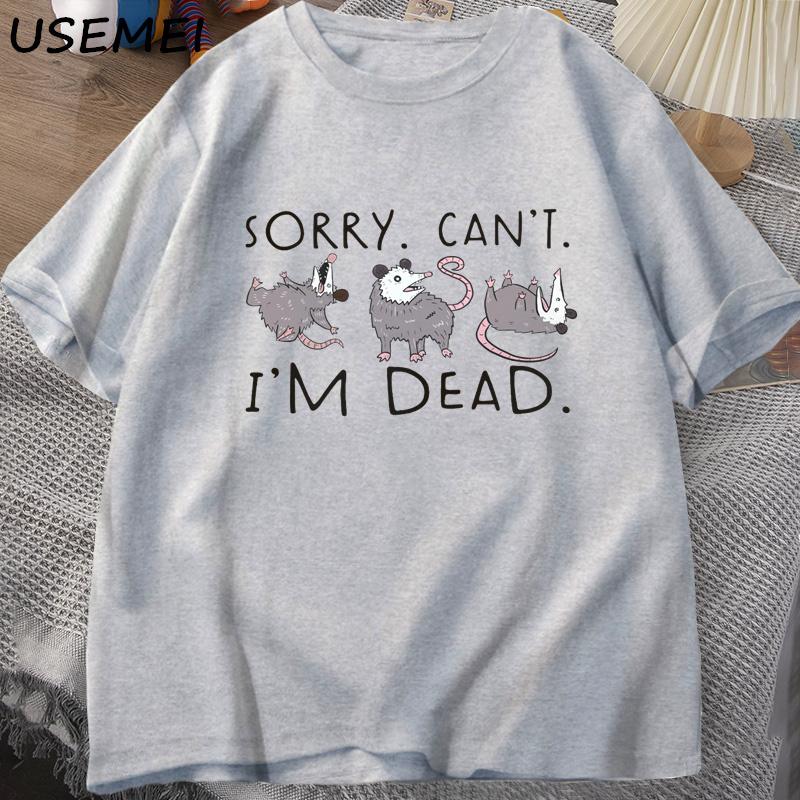 Футболка «Опоссум» для любителей опоссума, забавная футболка с рисунком, футболки с изображением тревожности, хлопковые футболки с короткими рукавами и графикой, уличная одежда