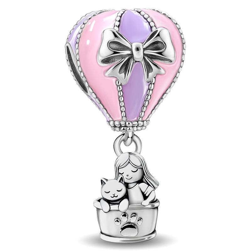 Медь Сладкий Пончик Девочка-Цветочница Розовая Серия Шармы Бусины Подходят для Оригинального Браслета Пангла Высокое Качество DIY Ювелирные Изделия