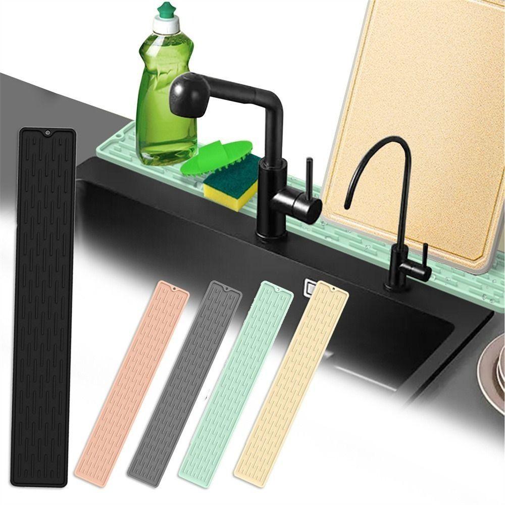 Pads Faucet Wraparound Silicone Faucet Mat Splash Catcher Faucet Absorbent Mat Silicone Drain Pad