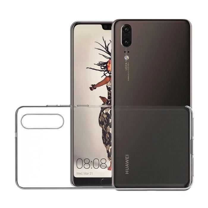 Чехол HUAWEI P20 - Прозрачный силикон + Закаленное стекло Защитная пленка для экрана [Phonillico®]
