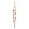 Christmas Wooden Rolling Pins Engraved Embossing Dough Pin with Snowflake Pattern Baking Tool