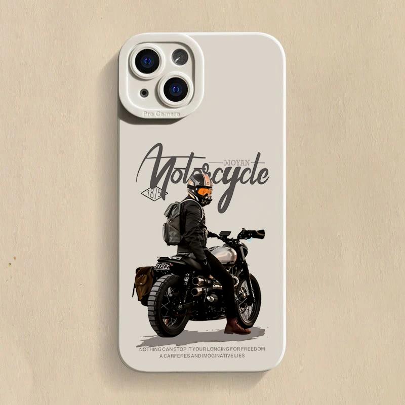 Trend Cool Biker чехол для телефона с изображением мотоцикла для iPhone 16 Pro Max 11 12 13 14 15 X XS XR 7 8 Plus SE 2020 16E силиконовый мягкий чехол