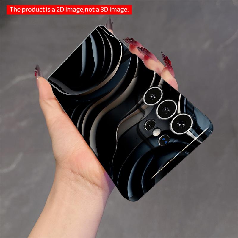 2DFlat Samsung phone case Fluid Motion Black Waves Phone Case Applicable to Galaxy S23 S24 S25ULTRA S26 A12 A14 A15 A16 A54 A55