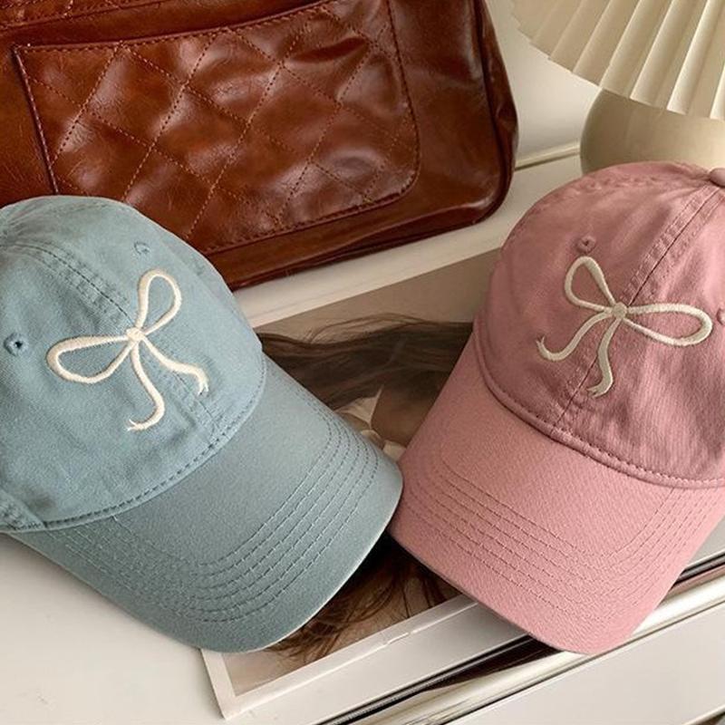 Милая бейсболка с бантом, хлопковая регулируемая кепка Snapback, весна-осень, вышитая женская кепка, повседневная кепка от солнца, козырек