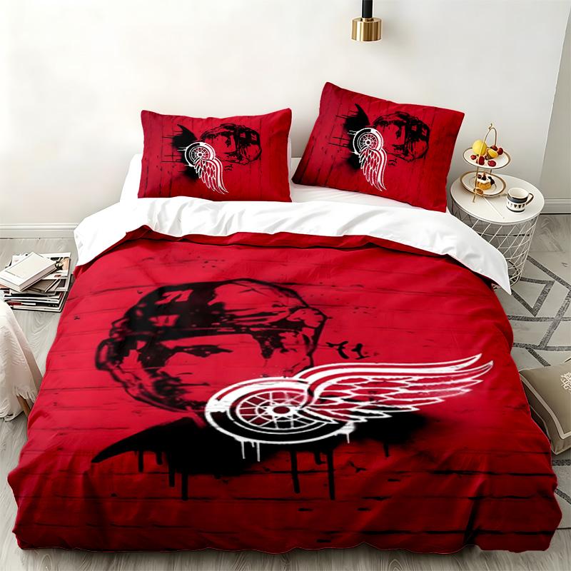 Detroit Red Wings 3pc set Perfect for bedroom use Comfortable bedding set includes a duvet cover and two pillowcases Ideal birthday or Christmas gift