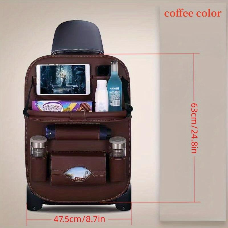 Premium All-in-One Car Back Seat Organizer Foldable Table, Kick Mats, Tissue Box, Cup & Umbrella Holders, Laptop Station, and Car Eating Tray