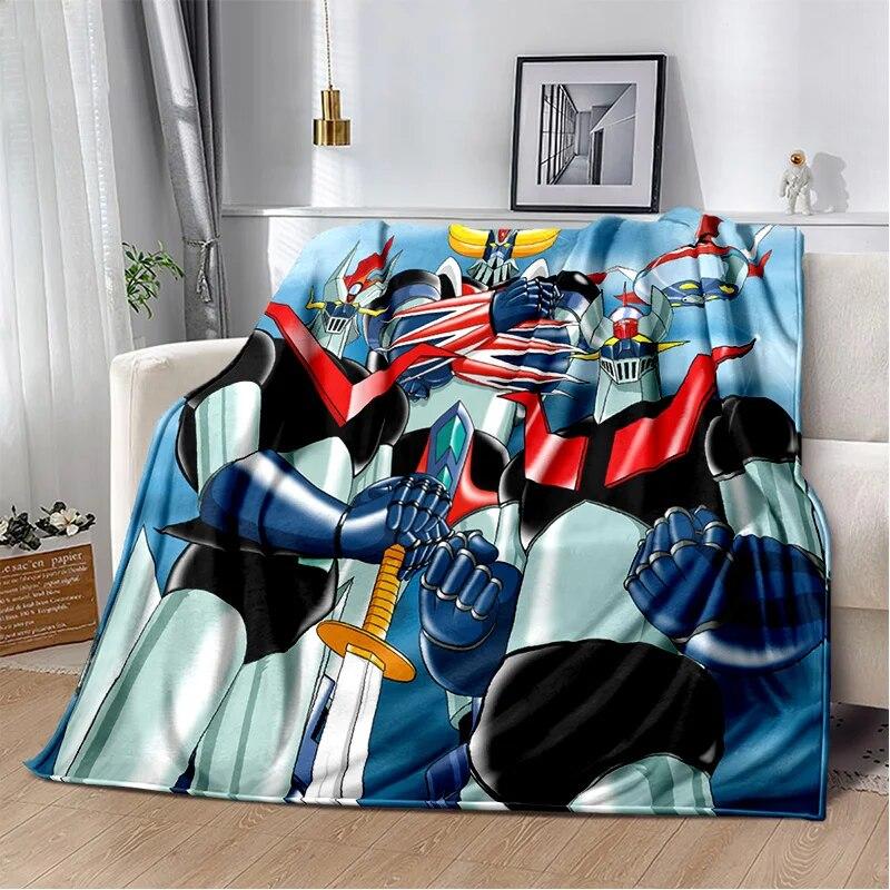 UFO Robot Grendizer Anime Cartoon Soft Plush Blanket,Flannel Blanket Throw Blanket for Living Room Bedroom Bed Sofa Picnic Kids