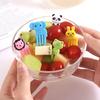 10Pcs Cartoon Animal Fruit Forks Cake Dessert Food Picks Lions Giraffe Elephants Animal Toothpicks Creative Food Presentation Tools for Kids