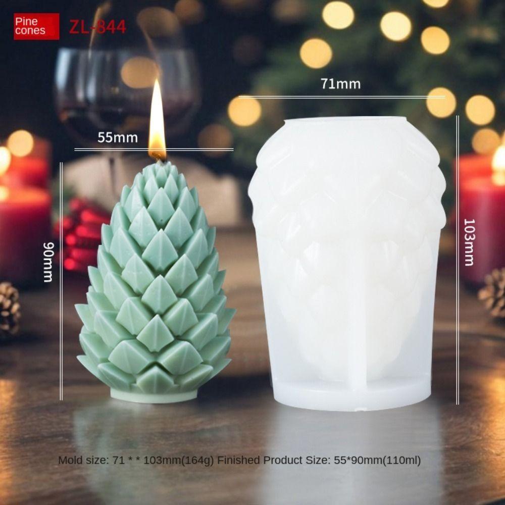 Merry Christmas Candle Silicone Mold 3D Striped Christmas Tree Soap Mold Desk Decoration