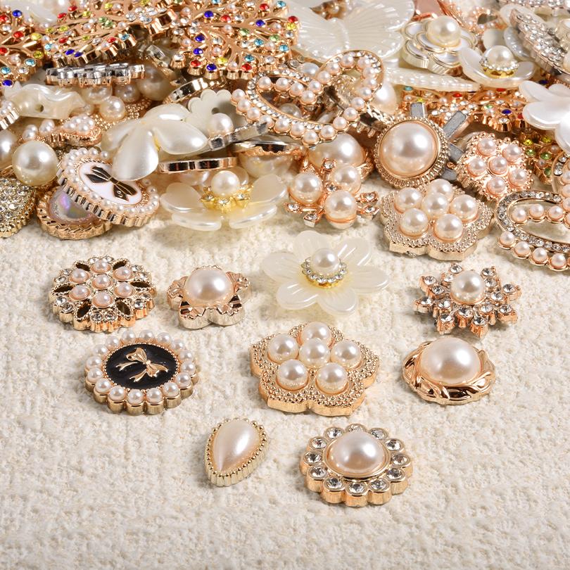 10/20/30/50pcs Random Mix ABS Pearl Charm For Jewelry Making Supplies Heart Flower Round Enamel Junk Cases Charms DIY Phone Case