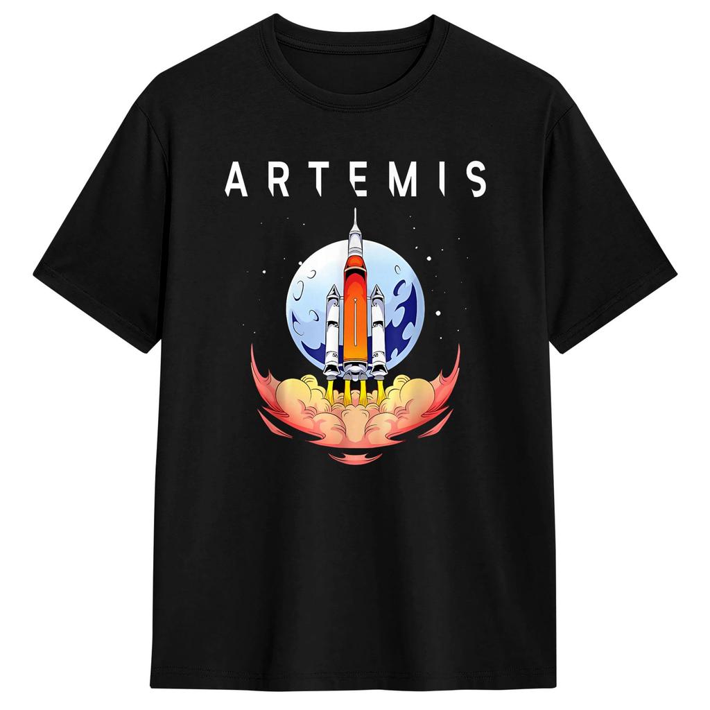 2026 Artemis 2 На Луну Футболка Унисекс и Женская Летняя Хлопковая Одежда Модная С Круглым Вырезом С Коротким Рукавом Уличная Мода