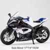1:12 Scale R Nine T HP4 Motorcycle Model Car Toy Alloy Diecast Light Music Shock Absorption Motor Miniature Models Ornament Gift